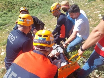 Kayalıklardan düşerek mahsur kalan 2 kişi kurtarıldı
