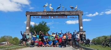 Kızılırmak Deltası’na bisiklet turu: 104 km pedal çevirdiler
