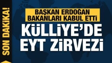 Külliye'de EYT zirvesi! Başkan Erdoğan, Bakan Nebati ve Bakan Bilgin'i kabul etti