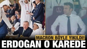 Macron önce güldü sonra yıkıldı: Başkan Erdoğan o karede!