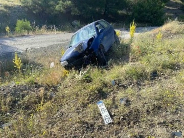 Malatya’da otomobil şarampole uçtu, 1 yaralı