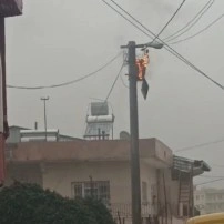 Mardin’de Elektrik Sayaçlarının Bulunduğu Direk Üstü Otomasyon Panosu Yandı
