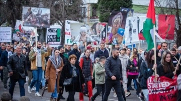 Montenegro'da Filistin'e Destek Gösterisi