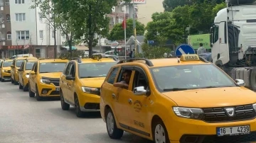 Mudanya’da taksiciler ve minibüscülerden protesto  konvoyu
