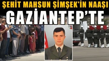 Şehit Mahsun Şimşek'in naaşı Gaziantep'te