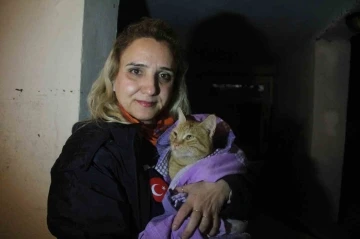 Sel suyuyla dolu bodrum katta ölümü göze alıp kedisini kurtaran kadın o anları anlattı
