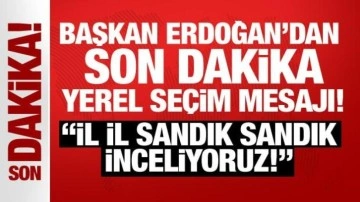Son Dakika: Erdoğan'dan yerel seçim mesajı: İl il sandık sandık inceliyoruz!