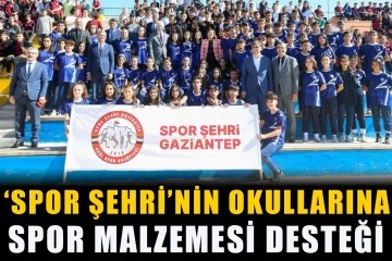 ‘Spor Şehri’nin okullarına spor malzemesi desteği