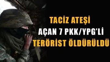 Taciz ateşi açan 7 PKK/YPG’li terörist öldürüldü