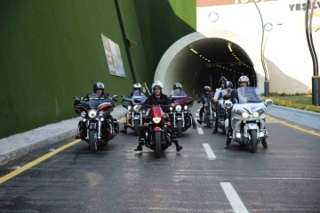 Tahmazoğlu 100. Yıl Tünelleri’nde motosiklet turu attı