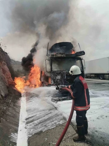 Tarsus’ta yanan tırda yüklü 7 sıfır araç yandı
