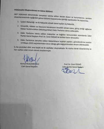 Ümit Özdağ, Kemal Kılıçdaroğlu’yla yaptığı &quot;protokolü&quot; açıkladı
