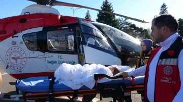 Üzerine çaydanlık devrilen bebek hava ambulansı ile Ankara’ya götürüldü
