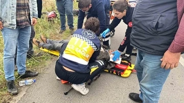 Uzunköprü’de tır motosiklete çarptı: 1 yaralı
