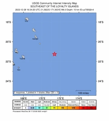 Vanuatu’da açıklarında 6 büyüklüğünde deprem
