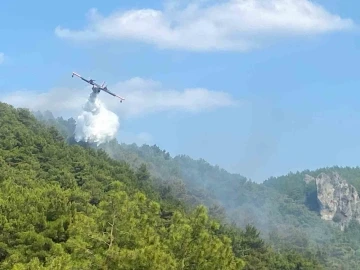 Yangına 2 helikopter ve 4 uçakla müdahale ediliyor
