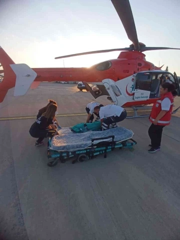 Yanık tedavisi gören çocuk ambulans uçakla Bursa’ya sevk edildi
