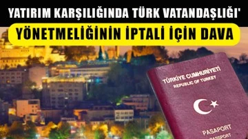 'Yatırım karşılığında Türk vatandaşlığı' Yönetmeliğinin iptali için dava